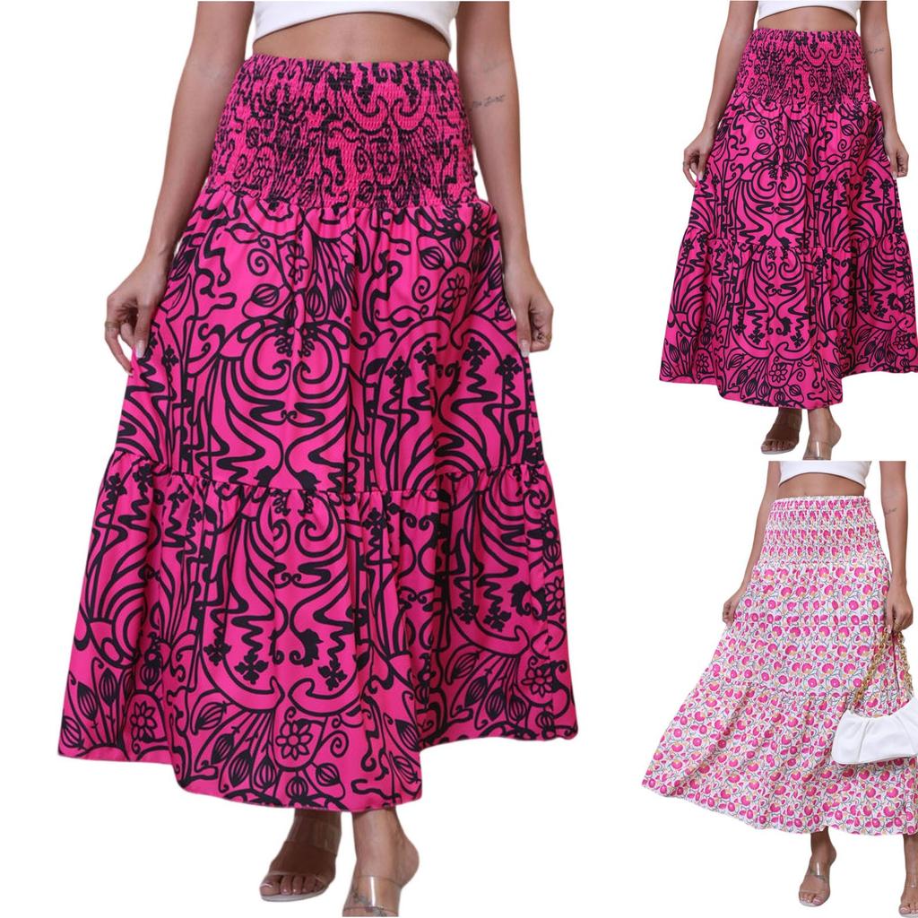 Women's Casual High Waisted Skirt With Large Swing Skirt Waisted Skirt With Large Swing Skirt