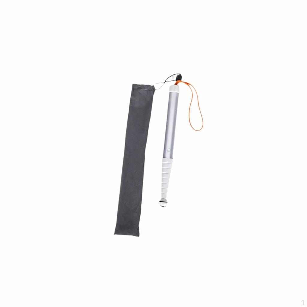 Walking Stick for Blind Titanium Alloy Shockproof Anti Slip with Storage Bag 7 Section 1.25m