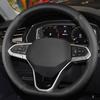 Car Steering Wheel Cover Non-Slip Leather Car Accessories For Volkswagen VW Atlas Golf 8 Mk8 Polo Jetta Passat B9 Tiguan