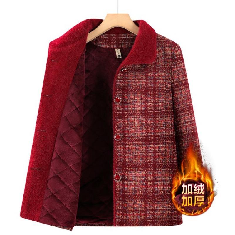 Пальто для бабушки среднего возраста на осень и зиму, флисовое, утолщенное, из норки, наряд для мамы, теплая кофта для пожилой женщины, свободный женский