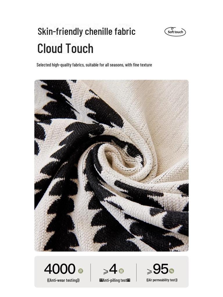 Chenille Nordic Sofa Cover: One-Piece, Dust-Proof, All-Season Blanket
