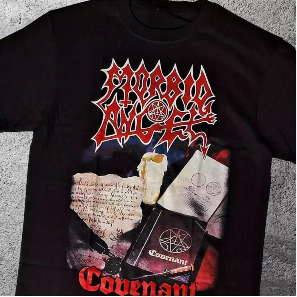 Унисекс Графическая футболка в стиле хэви-метал Morbid Angel 'Covenant' - Уличный стиль Y2K