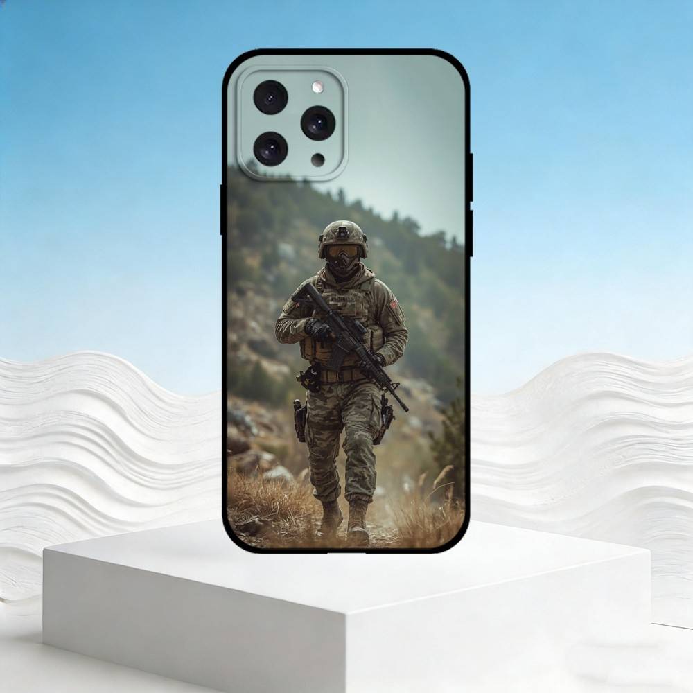 S-Special forces Phone Case For iPhone 17,16,15,14,13,12,11 Plus,Pro Max,SE4Soft Silicone Black Cover