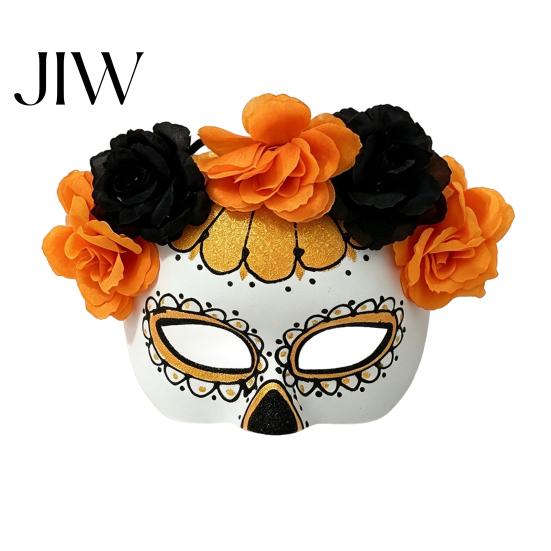 Lightweight Skull Masque Design Halloween Masquerade Masque, Flower Mexican Day of The Dead Unisex for Eye Cushion Costume, Fancy Dress, Cosplay Party