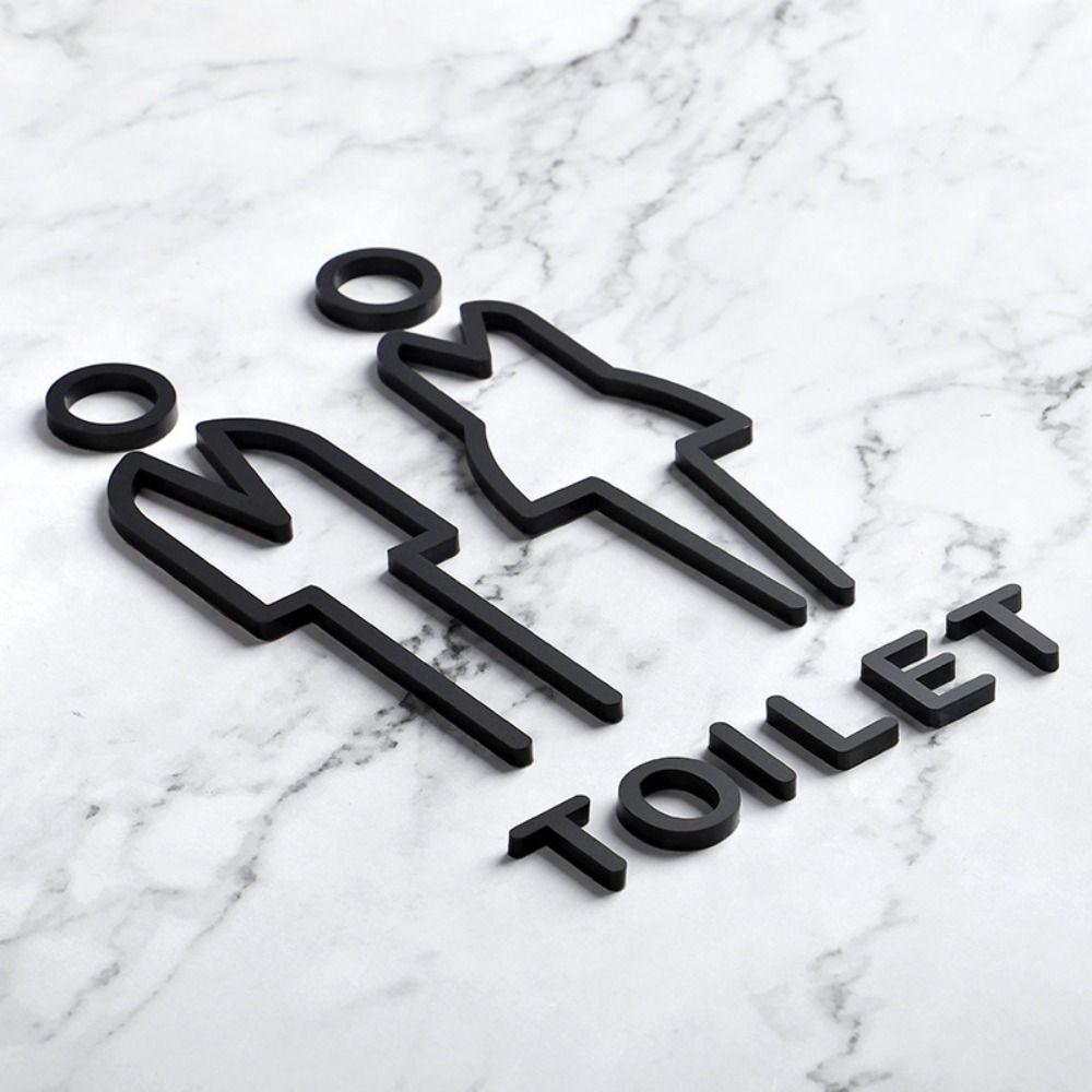 Акриловые вывески для туалета, черные таблички для туалета, знак ориентации для мужчин и женщин, туалетные таблички, дверные таблички