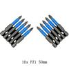 Магнитные биты для отвертки с одной головкой PH1/PH2/PH3/PZ1/PZ2/PZ3 из легированной стали 10 шт.