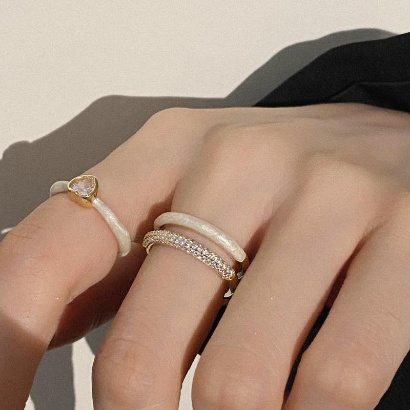 Летняя мода 2023 Кольцо-сердце для женщин с регулируемым медным ободком и стильным дизайном