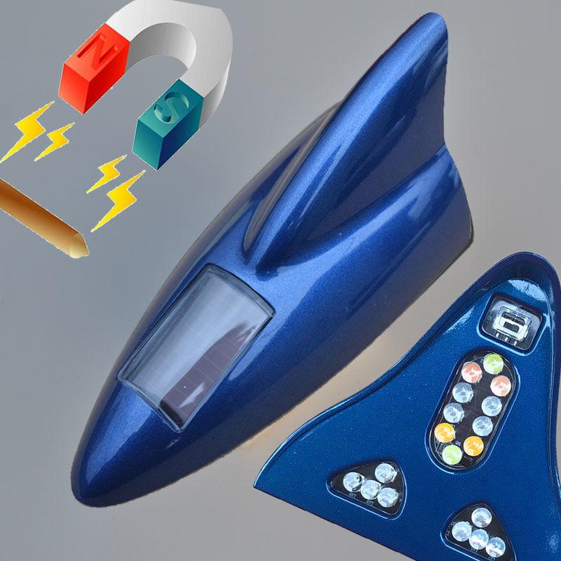 Разноцветный плавник акулы, автомобильная антенна на солнечной батарее, свет на крыше с магнитным хвостовым крылом