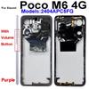 Пластиковая рамка дисплея для Xiaomi Poco M6 M6 Pro 4G 5G, средняя рамка, держатель, крышка с кнопками громкости, запасные части для ремонта
