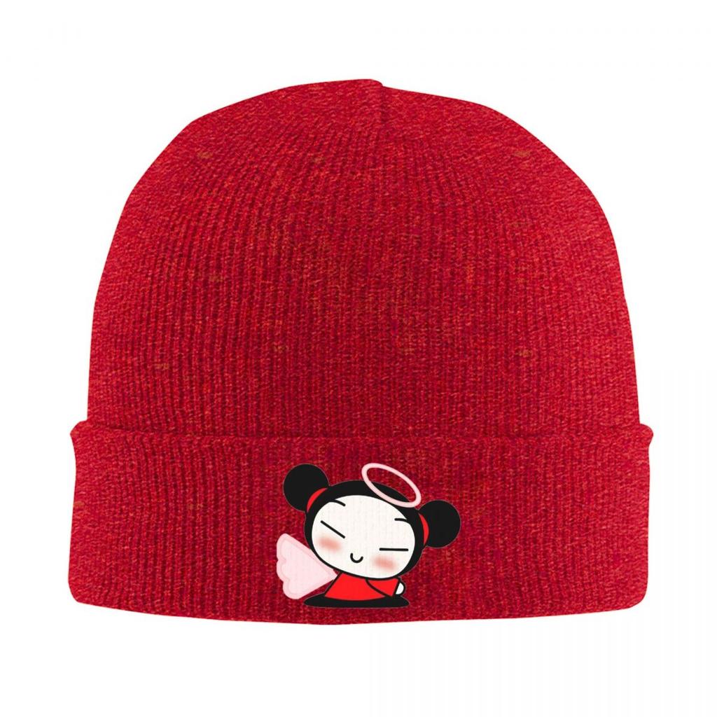 Cartoon Pucca Warm Knitted Cap Hip Hop Bonnet Hat Autumn Winter Outdoor Beanies Hats for Unisex Women Adult