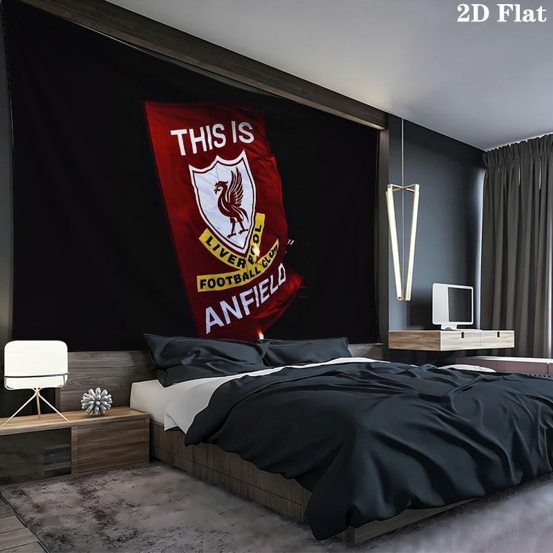 Liverpool Flag Wall tapestry, aesthetic printed fabric blanket, suitable for bedroom, living room, and home decor.