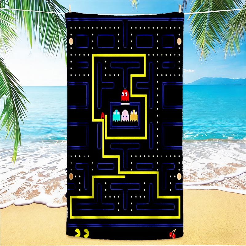 1pc Pacman Maze Adventure beach towel,quick drying absorbent beach towel,outdoor sports swimming beach towel,Soft and comfortable Y73058