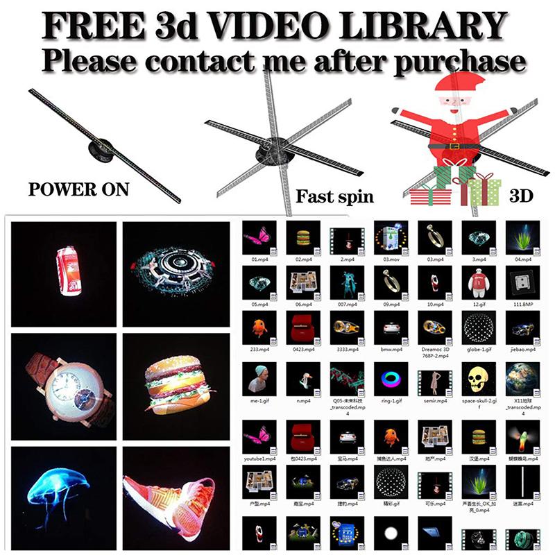3D голографический вентилятор 43 см Wi-Fi 3D голографический проектор рекламный дисплей световой Hd голографический проектор для магазинов баров вечеринок Рождество