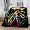 2026 new cartoon S-Sailor M-Moon flannel printed soft blanket sofa bed cover oversized office hotel airplane travel gift blanket