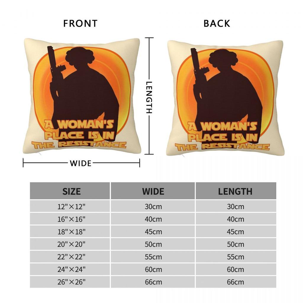 A Woman'S Place Is In The Resistance Pillowcase Polyester Linen Velvet Pattern Decor Throw Pillow Case Home Cushion Cover 45X45