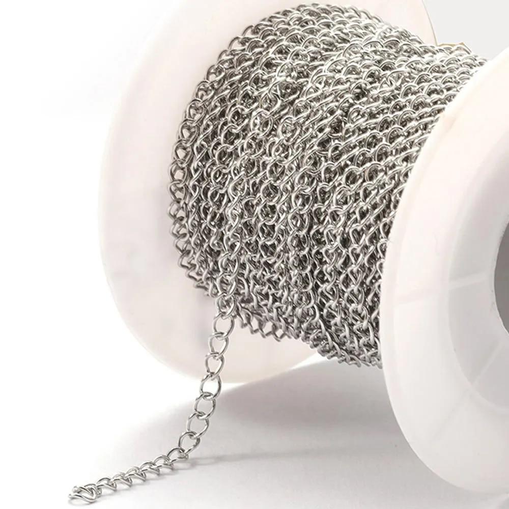 2meters Stainless Steel Extension Chain Gold Color Necklace Bracelet Supplies Chain Wholesale Accessories for Jewelry Making DIY