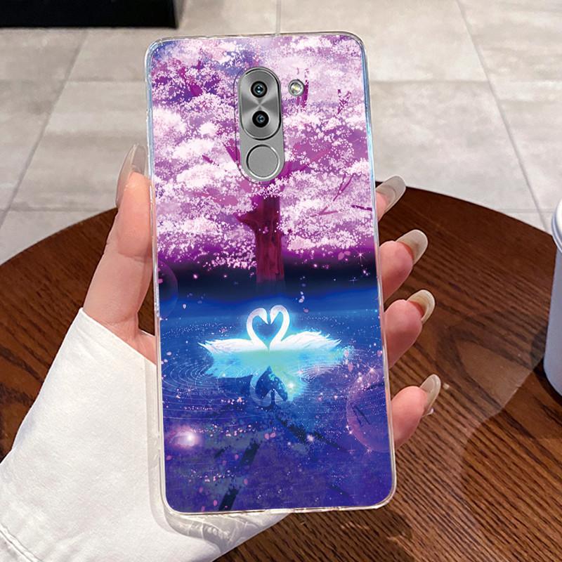 Гелевый чехол для Huawei GR5 2017 / Mate 9 Lite / Honor 6X Прозрачный силиконовый мягкий ТПУ задняя крышка Милый чехол для телефона с кошкой, кроликом, сердцем