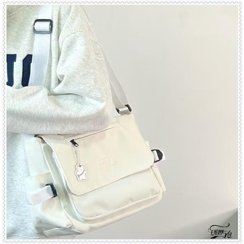 Новая наплечная сумка в стиле рабочего ветра, сумка-мессенджер для пары, большая вместимость, нейлоновая ткань, сумка через плечо, студенческий рюкзак