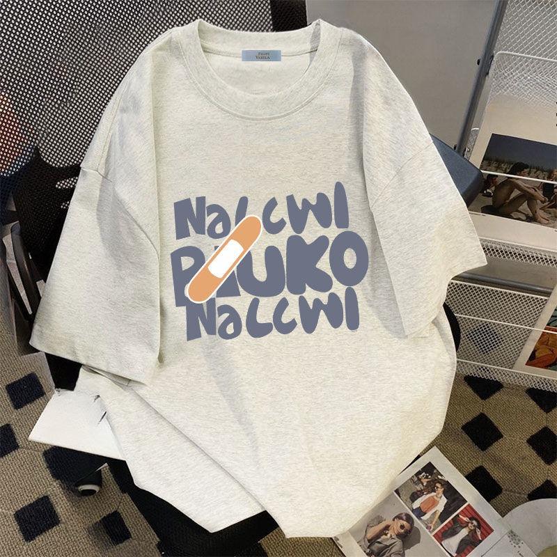 Женский летний свободный повседневный топ с короткими рукавами и принтом букв