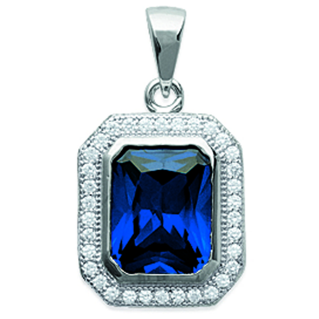 Les Trésors De Lily [L3919] - Серебряный кулон "Сисси" белый сапфир (родиевое покрытие) - 13х12 мм