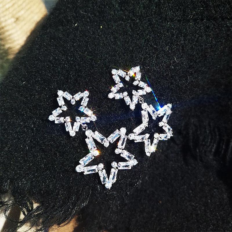 BELLA BOX Стильные висячие серьги со звездами, женские модные универсальные новые аксессуары, массивные серьги для вечеринки и повседневной носки