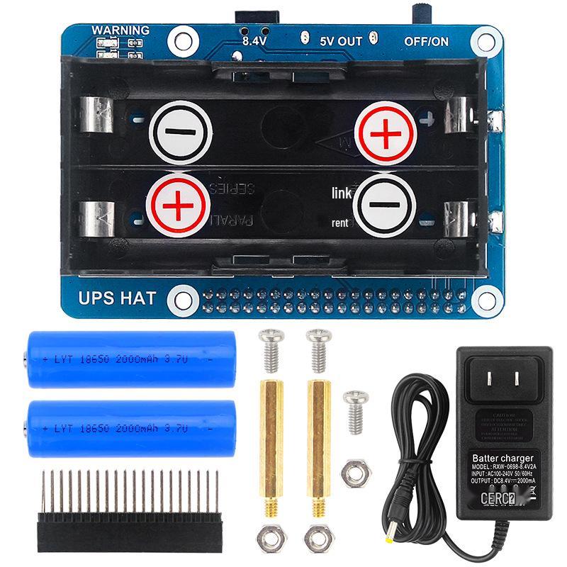 UPS Lithium Battery Power Module for Raspberry Pi 4B/3B+: 5V Mobile Power Bank with Cycle Charging & Battery Charger