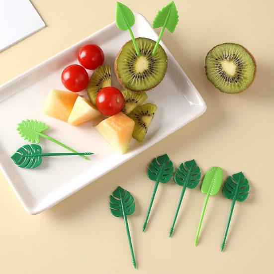 5/6/10Pcs Fruit Fork Reusable Cartoon Cute Chick Food Selection Mini Dessert Toothpick