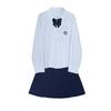 Original Water Blue Japanese College Style Long Sleeve Shirt