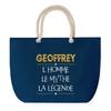 Sac de plage Bleu anse corde Geoffrey Mythe Légende -jaune Cadeau Anniversaire Noël | Grand Sac de Transport &amp; Sport