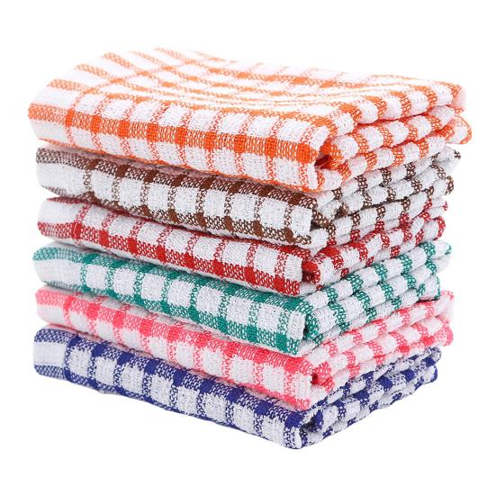 1/6 шт. чистящие полотенца, не царапающие, высокоабсорбирующие, хлопковые полотенца для мытья посуды, клетчатый принт, многоразовые, для дома, ресторана, отеля, тряпки для мытья посуды, руки