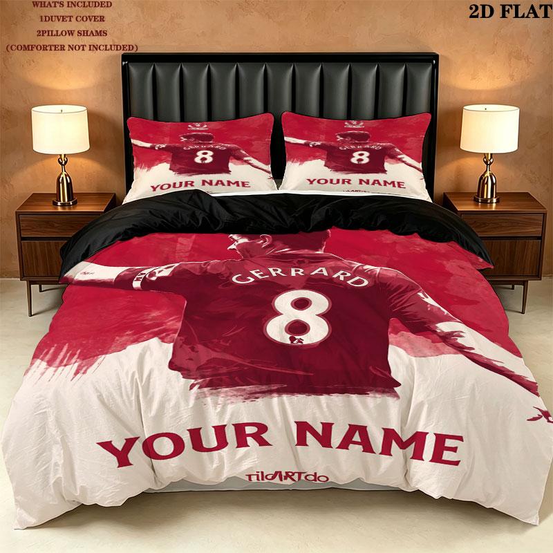 Custom Liverpool Bedding Quilt Set Quilt Cover Pillowcase Home Decoration Birthday Gift (1 * duvet cover + 2 * pillowcase, without core)