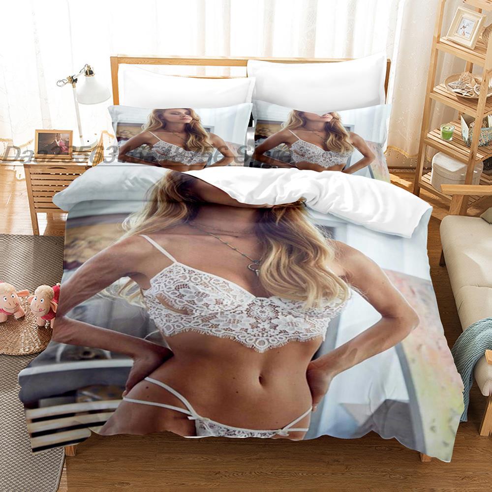 Коллекция постельного белья Bikini Gilr Односпальная, Полуторная, Двуспальная, Евро, King Size Коллекции одеял для спальни взрослых Каваий, Сексуальная, Большая грудь Camas