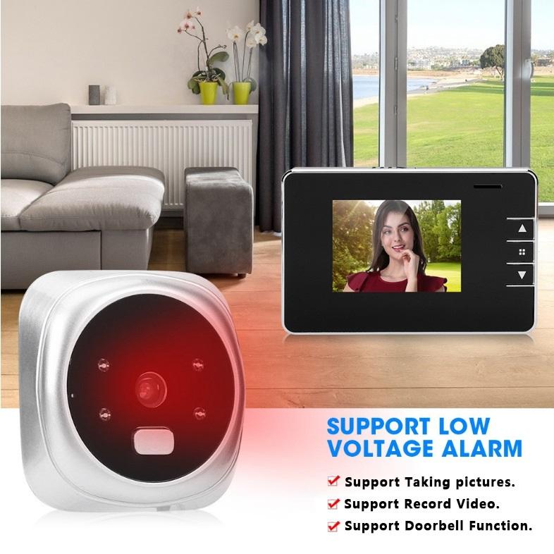2,8-дюймовый цифровой дверной звонок, 0,3 МП, дверной глазок, камера просмотра, дверной звонок BellAA