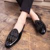 New British Men's Charm Bowite Dress Oxford Shoes Luxury Male Black Moccasins Wedding Prom Sapato Social Masculino