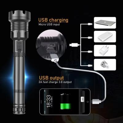 Супер мощный светодиодный фонарь XHP90.2, перезаряжаемый по USB, тактический фонарь, аккумулятор 26650, зум, походный фонарь, водонепроницаемый фонарь для охоты