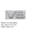 3D Car Styling V8 Logo Engine Displacement for Patrol S55 E500 W203 Car Hood Fender Trunk Rear Bonnet Nameplate Decal Emblem Badge Sticker