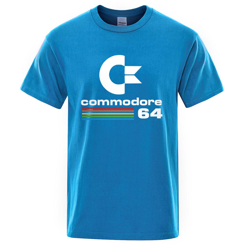 Мужские футболки 2023 Лето Футболка с принтом Commodore 64 C64 SID Amiga Ретро Крутой дизайн Уличный Топ с коротким рукавом Хлопковая одежда