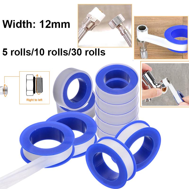 12 мм 10 м/рулон ПТФЭ лента для водопроводных труб, безмасляная лента, уплотнительная лента, фитинги, лента для уплотнения резьбы, коммунальные трубы для украшения дома
