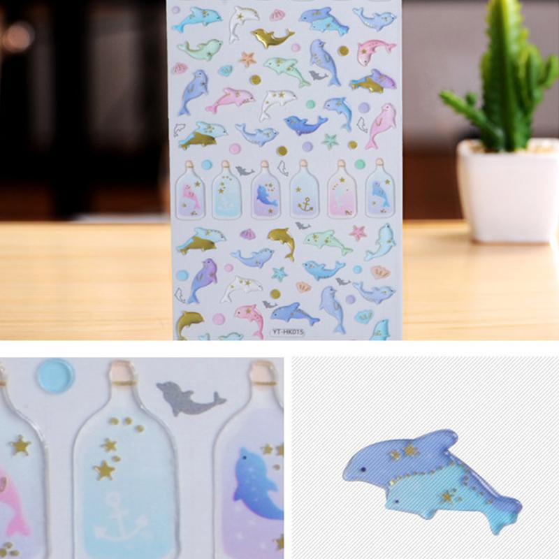 Fun Fantasy Cartoon Stickers Bronzing 3D Environmental Protection Mobile Phone Diary Handbook Sticker Material Children Gifts