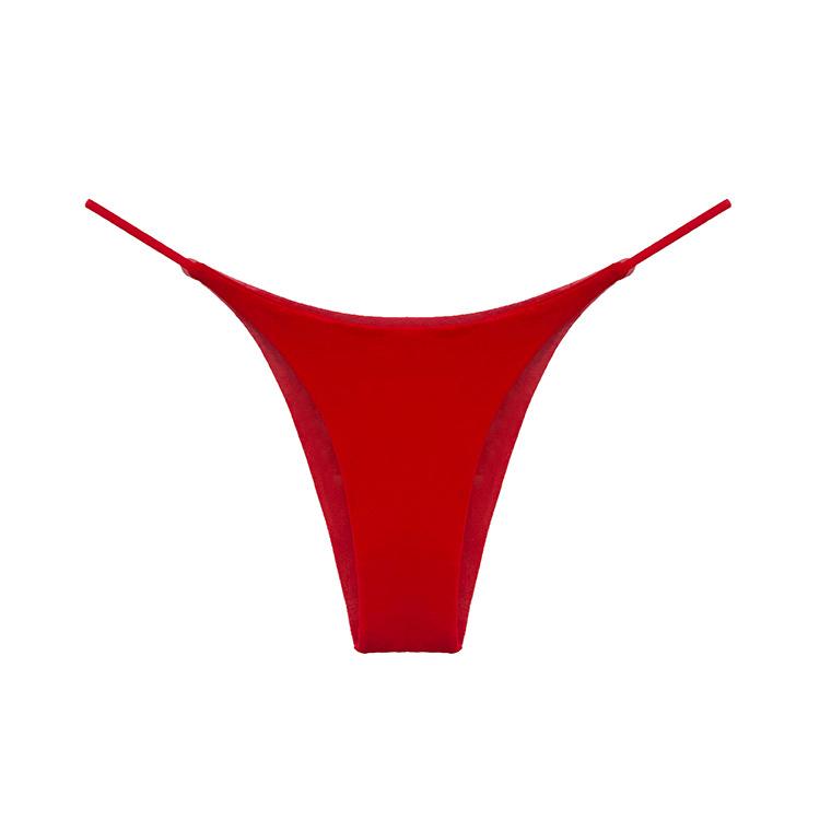 Трусы с двойным слоем бретелей, сексуальные трусы, брюки-стринги с низкой талией, хлопковые женские Т-образные трусики