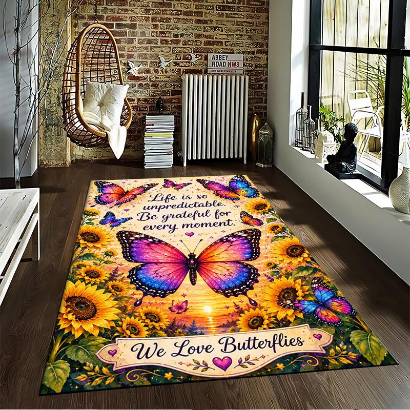 Butterfly Design carpet Set with Quotes carpet set (1 duvet cover, 2 pillowcases, duvet not included)