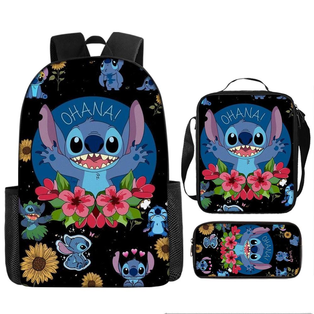 New animation cartoon stitc three-piece schoolbag, primary and secondary school backpack, backpack