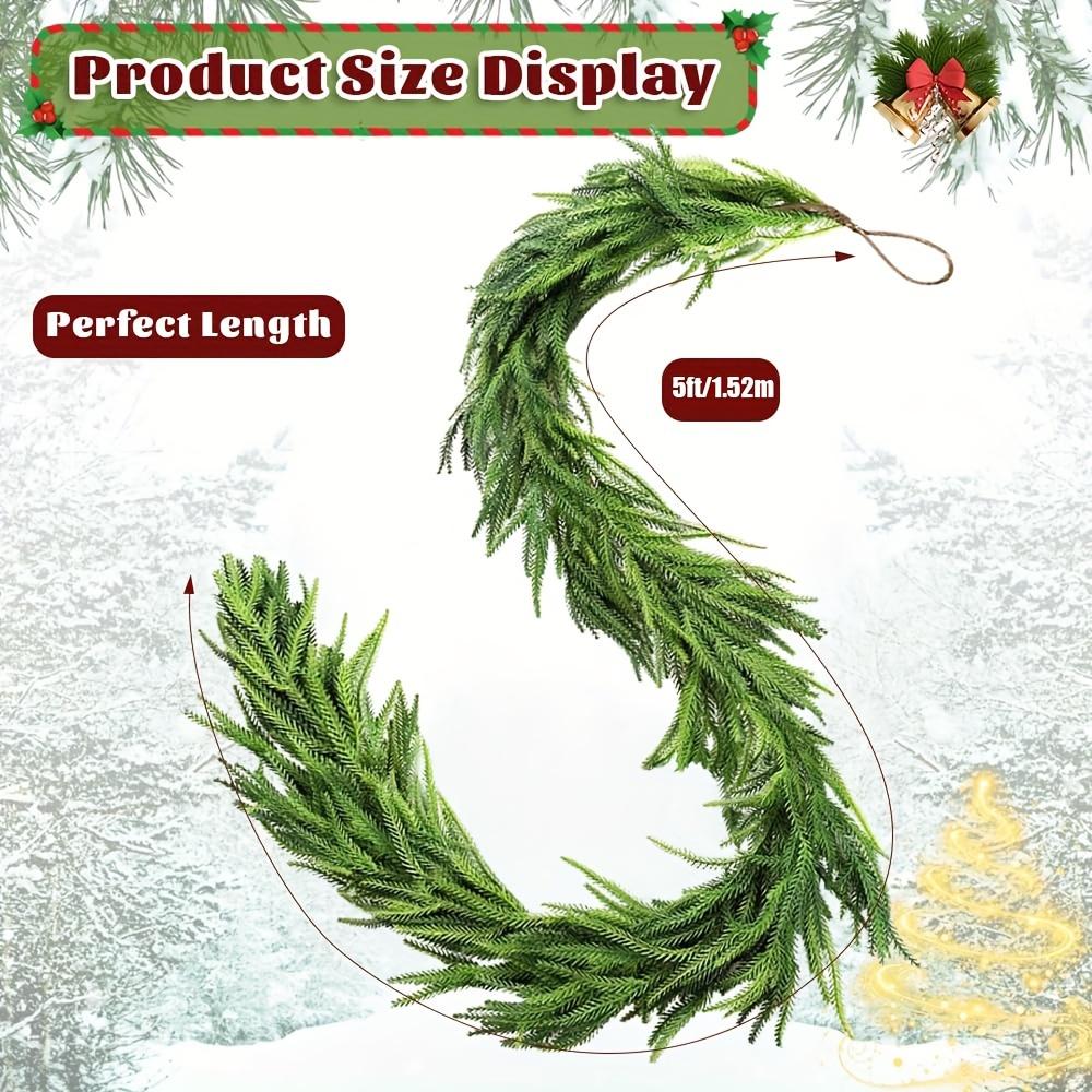 1pc Real Touch Norfolk Pine Garland with Green Vine - Lifelike Artificial Greenery for Easter Christmas Table Mantle Wall Decor