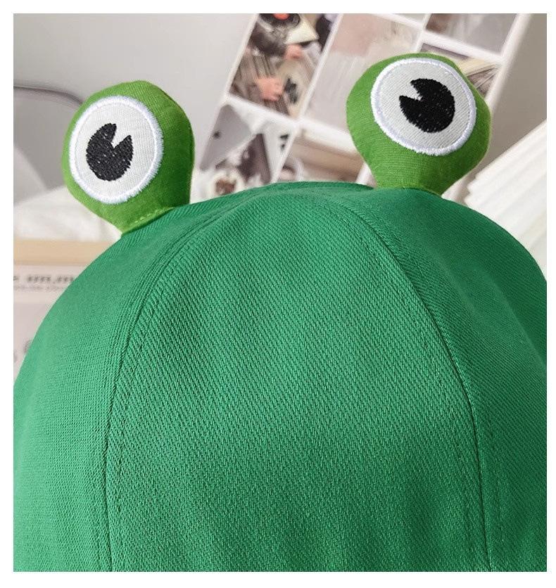 Frog Bucket Hat for Women Cute 3D Big Eyes Frog Sun-Shade Travel Novelty Fisherman Cap Foldable Daily Commute Kawaii Basin Hat