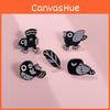 Trendy Animal Cartoon Style Black Punk Bird Brooch Eye-catching Metal Pin For Fashion Lovers