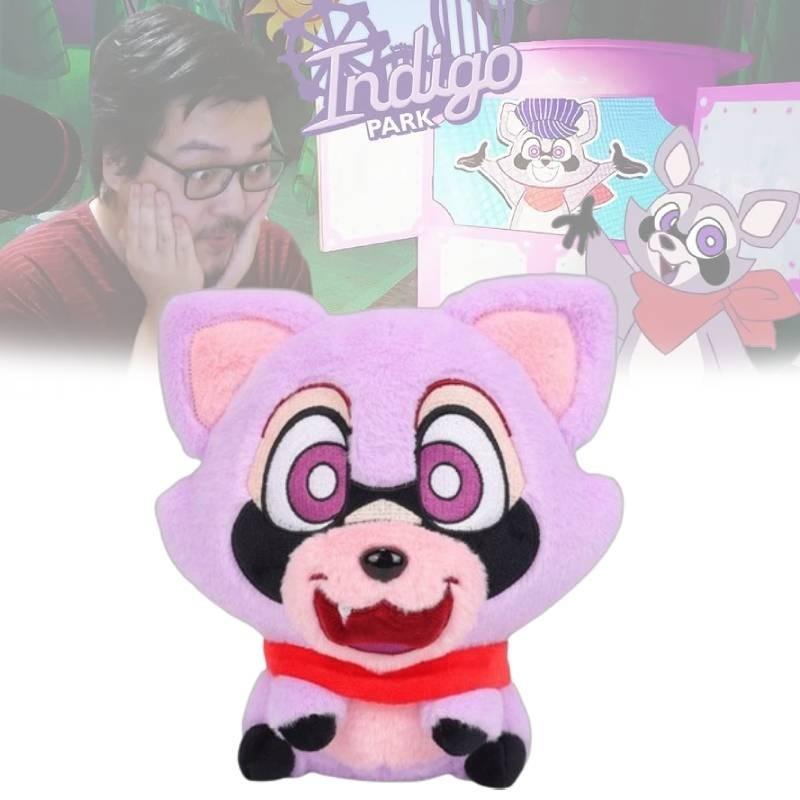 Очаровательная фиолетовая енот-плюшевая игрушка Indigo Park с мягким наполнителем из полипропиленового хлопка