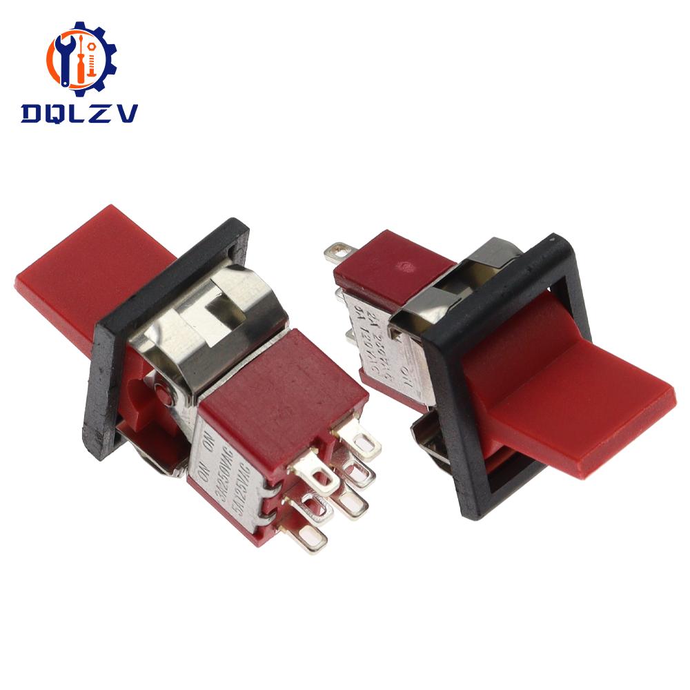 SPDT DPDT Переключатель с фиксацией и возвратом RLS-102 5A 125V 3A 250 AC Мини 3 6-контактный ON-ON ON-OFF-ON Клавишный переключатель Освещение Двигатели