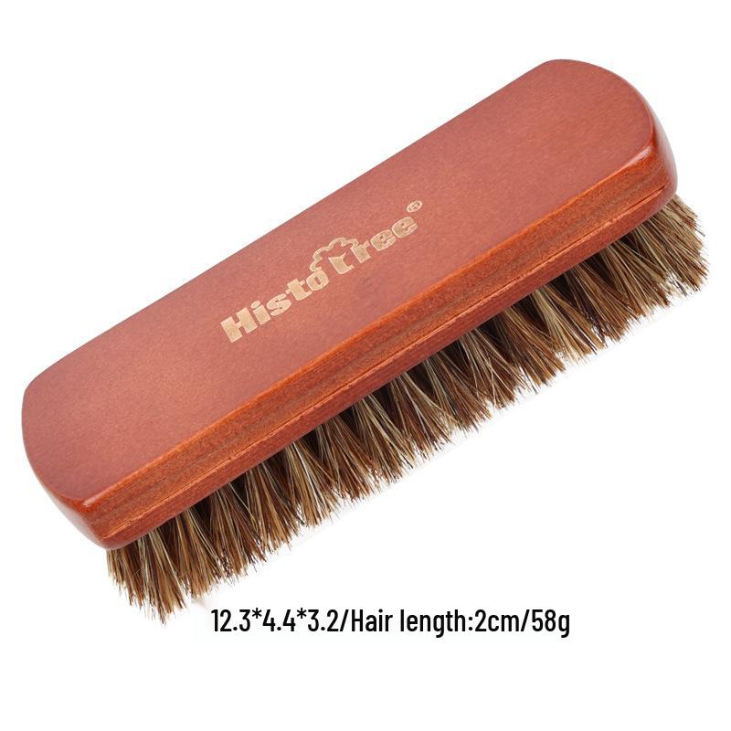 Premium Beech Wood Shoe Brush with Boar Bristles – Gentle Horsehair for Polishing & Dust Removal, Safe for Shoes