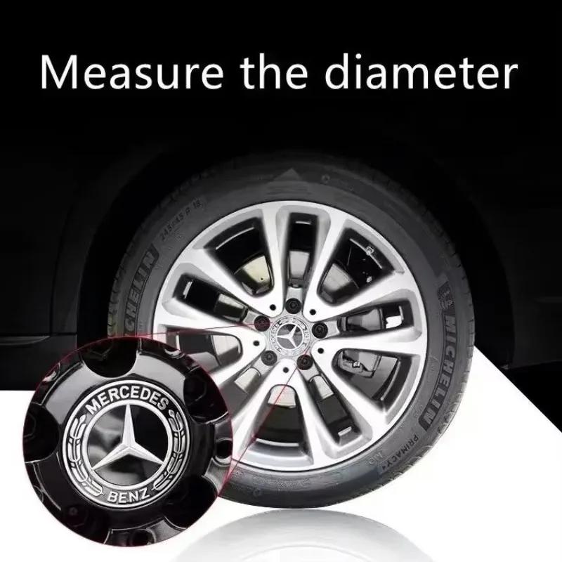 AABGU1 4PCS/set 75mm Car Wheel Center Hub Caps Cover Decoration Accessories for Mercedes Benz B/C/E/S Class A Class C200L GLC GLK CLA