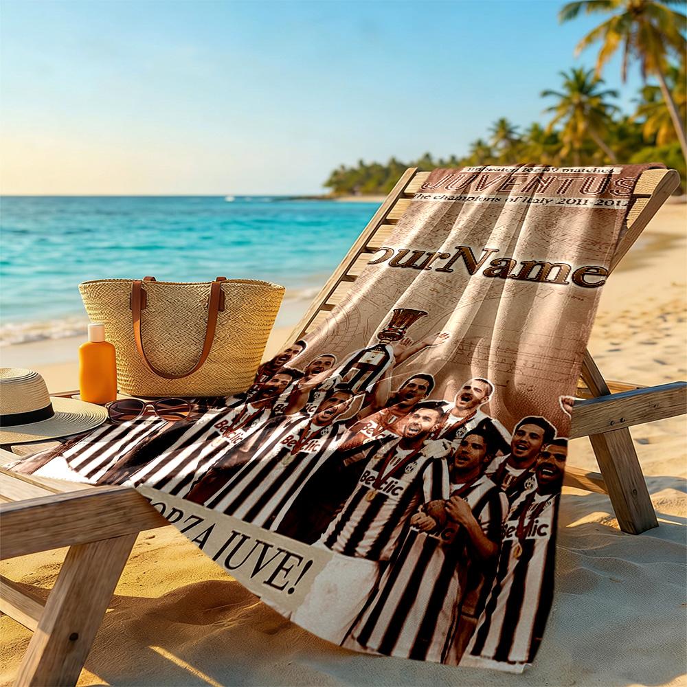 Juventus Personalized Name Beach Towel Soft Durable Quick-Dry Ideal for Travel Outdoor Swim Pool Yoga Surf Camping Hiking Gym Gift Holiday
